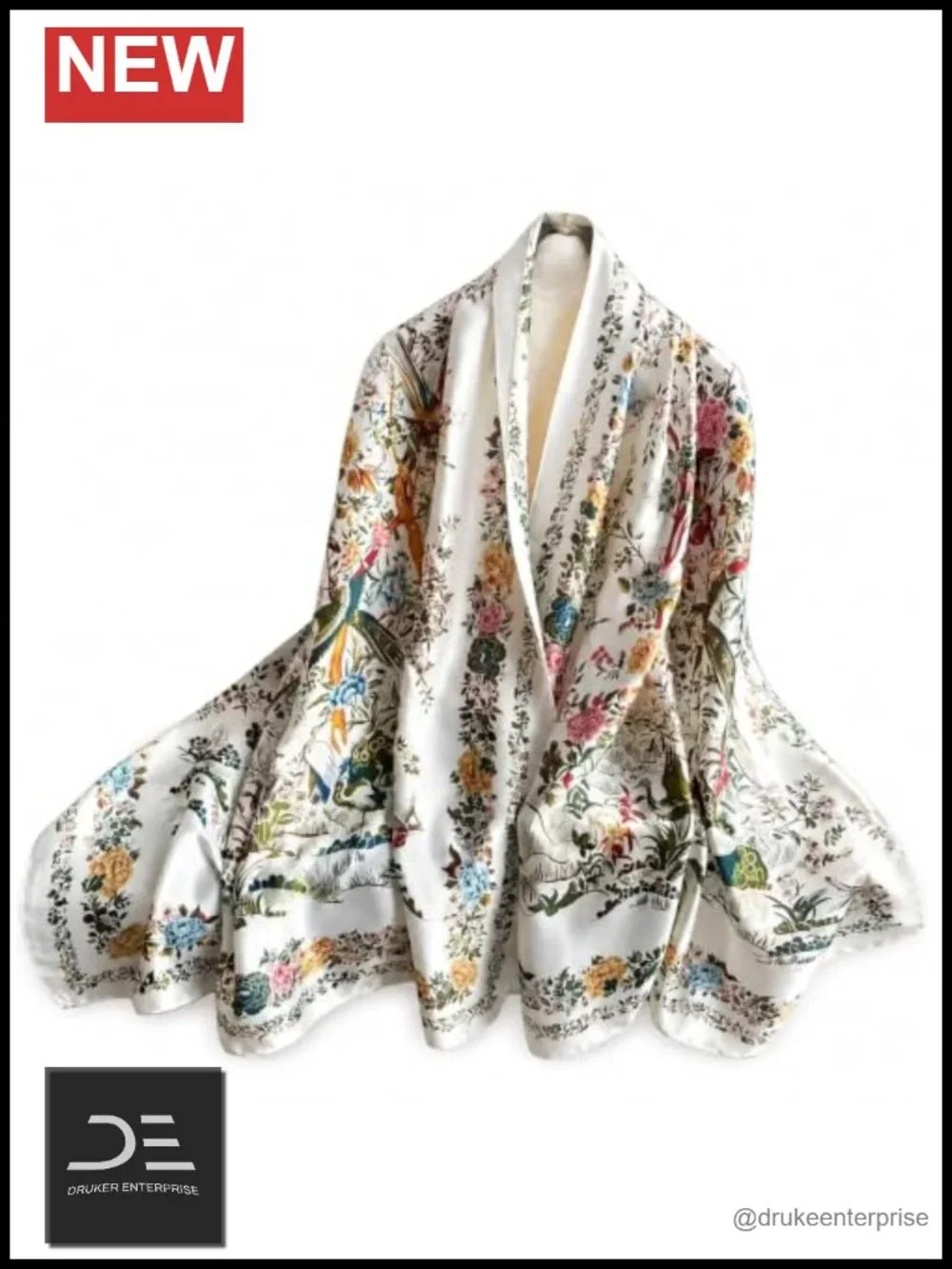 Large Satin Scarf Shawls for Women - 70x35 Inch Lightweight Summer Wrap